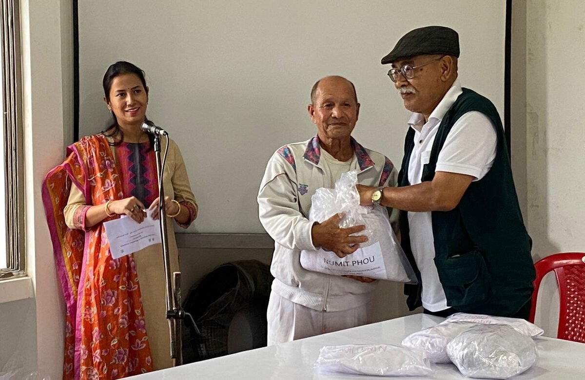Distributing multiple disease resistant rice varieties to farmer.