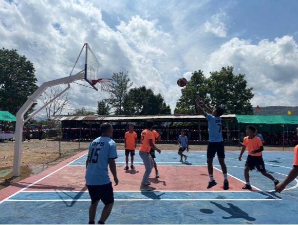 19 Garhwal Rifles inaugurates new basketball ground in Senapati Manipur.