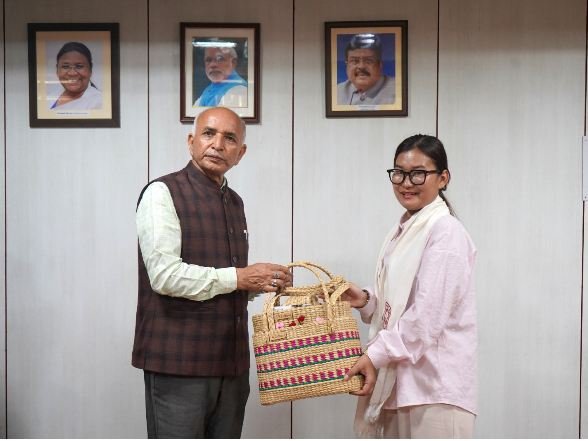 Manipur University VC (In-charge) Prof Ganga Prasad Prasain Facilitates Scholar Sanju Akoijam