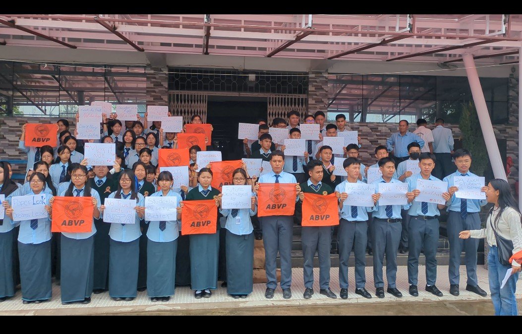 ABVP Manipur Stages Strong Protest Against NEET Paper Leak