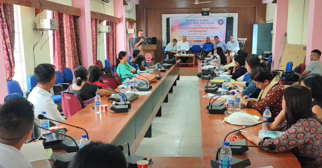 Manipur University Hosts Panel Discussion on Contested Diversity, Violence and Development 2 A panel discussion at Manipur University NSS Cell explored diversity, violence, identity politics, and development in Manipur, with participation from senior journalist and experts.