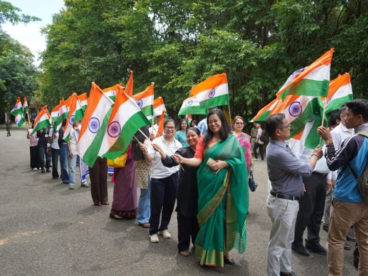 Manipur University Joins 33 Assam Rifles Pipe Band Performance, Takes Out Har Ghar Tiranga Yatra
