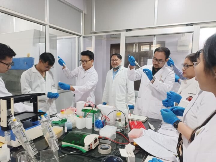 Image Alt Text: Participants receiving hands-on molecular biology training under DBT-BUILDER at Manipur University