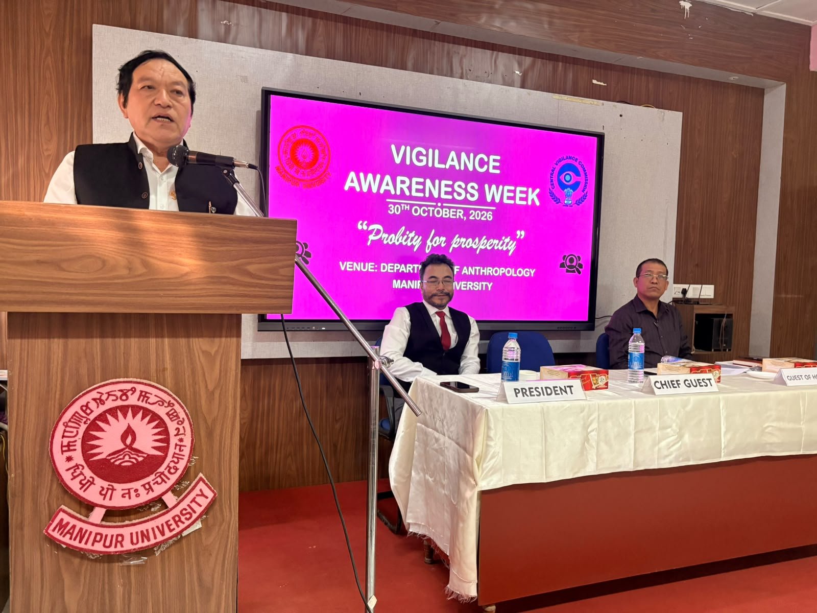 Manipur University Calls for Timely Services, Accountability During Vigilance Awareness Week 1 Manipur University Observes Vigilance Awareness Week